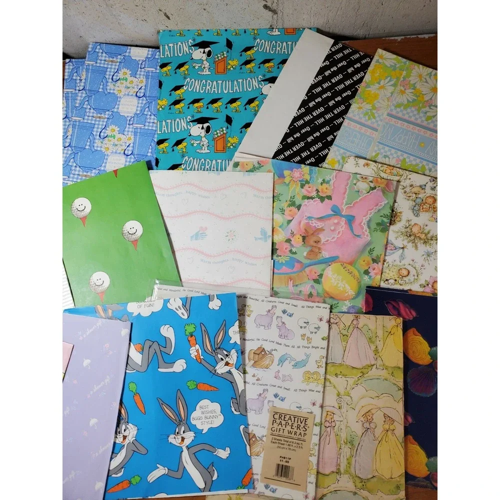 VINTAGE WRAPPING PAPER LOT All Occasions!!! GREAT DESIGNS Wedding‎ Hallmark